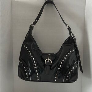 Black faux leather studded shoulder bag NWT’S